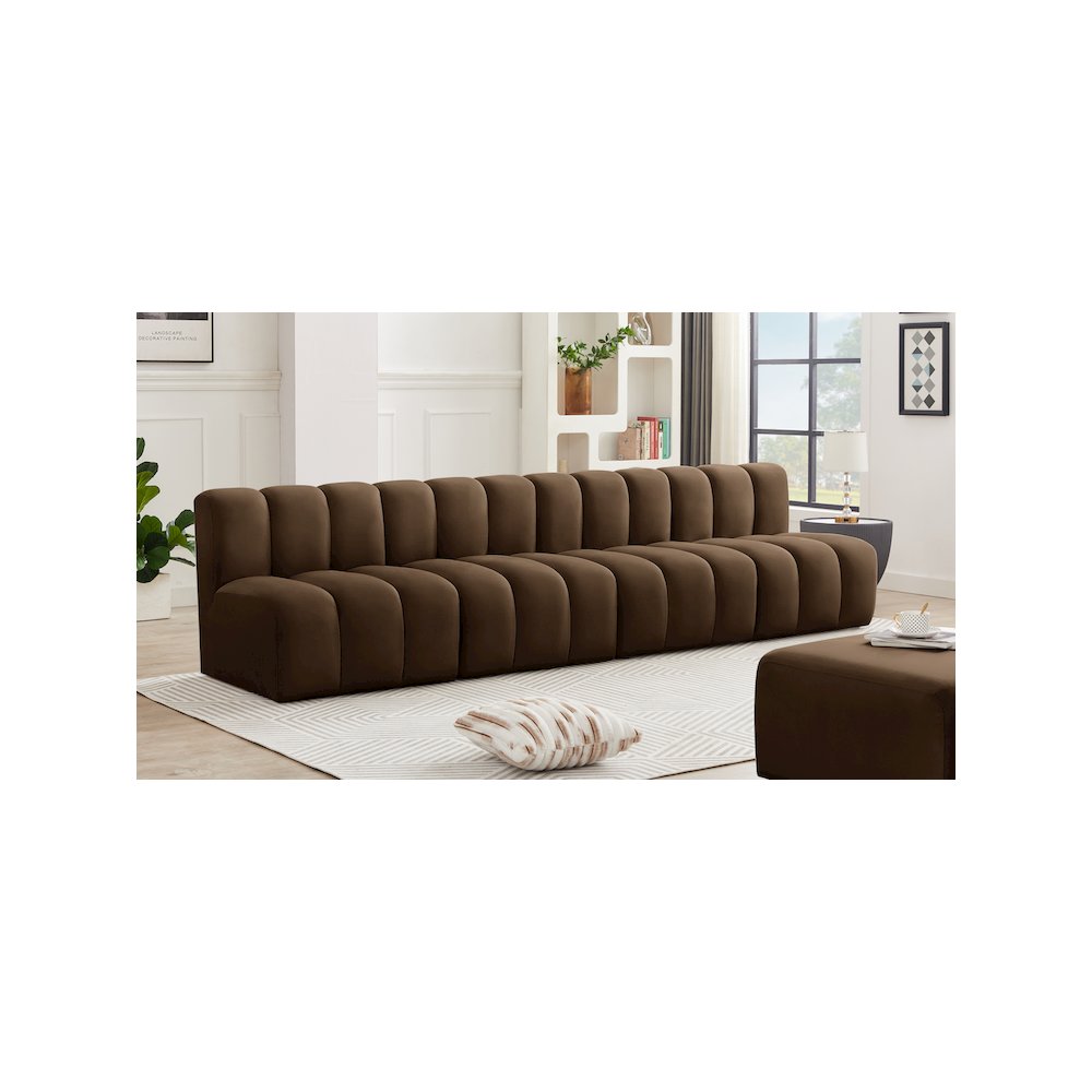 Arc Brown Velvet Modular Sofa