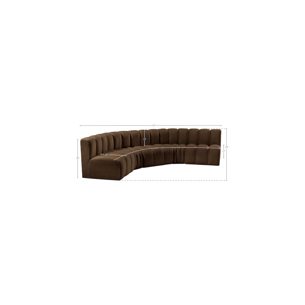 Arc Brown Velvet Modular Sofa