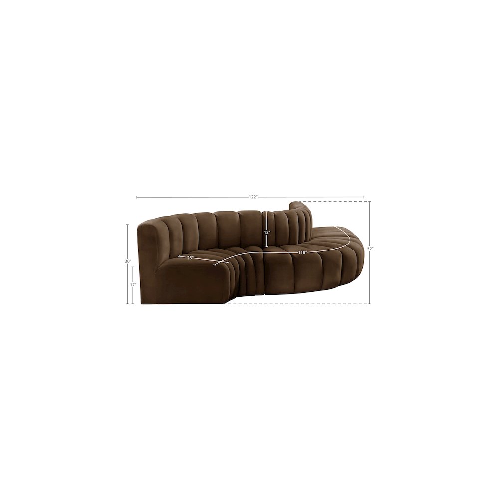 Arc Brown Velvet Modular Sofa