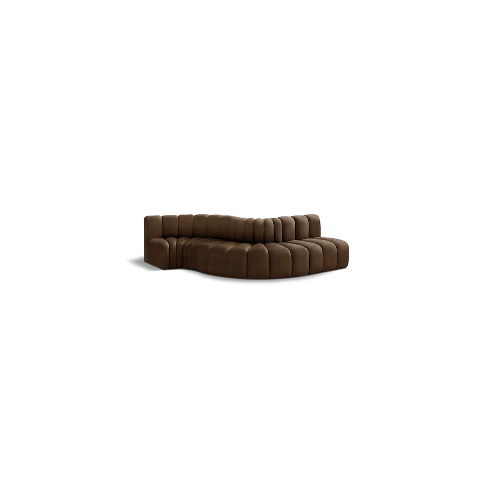 Arc Brown Velvet Modular Sofa
