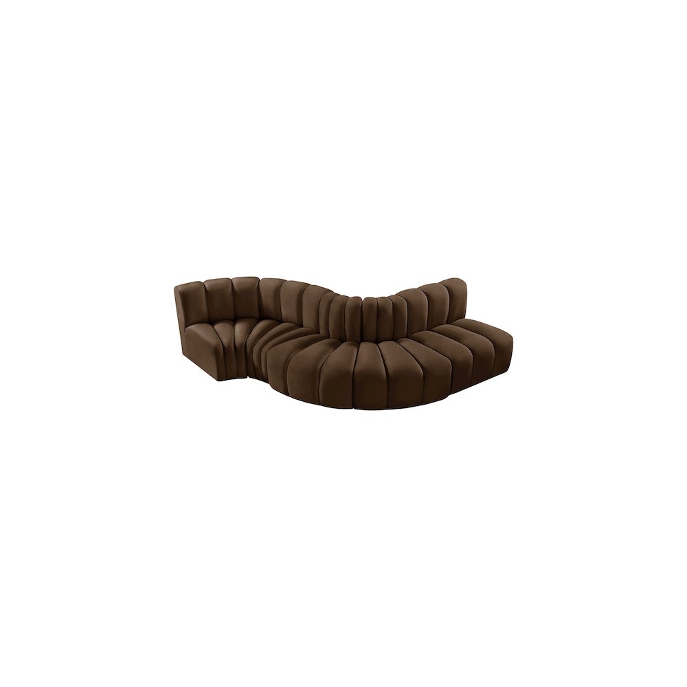 Arc Brown Velvet Modular Sofa