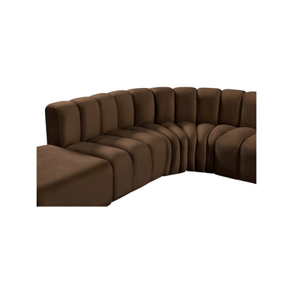 Arc Brown Velvet Modular Sofa