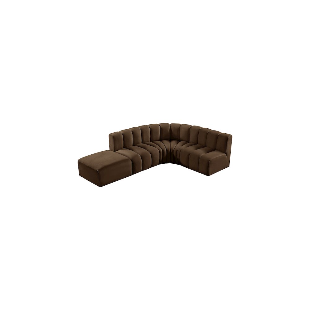 Arc Brown Velvet Modular Sofa