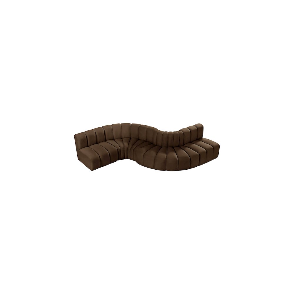 Arc Brown Velvet Modular Sofa