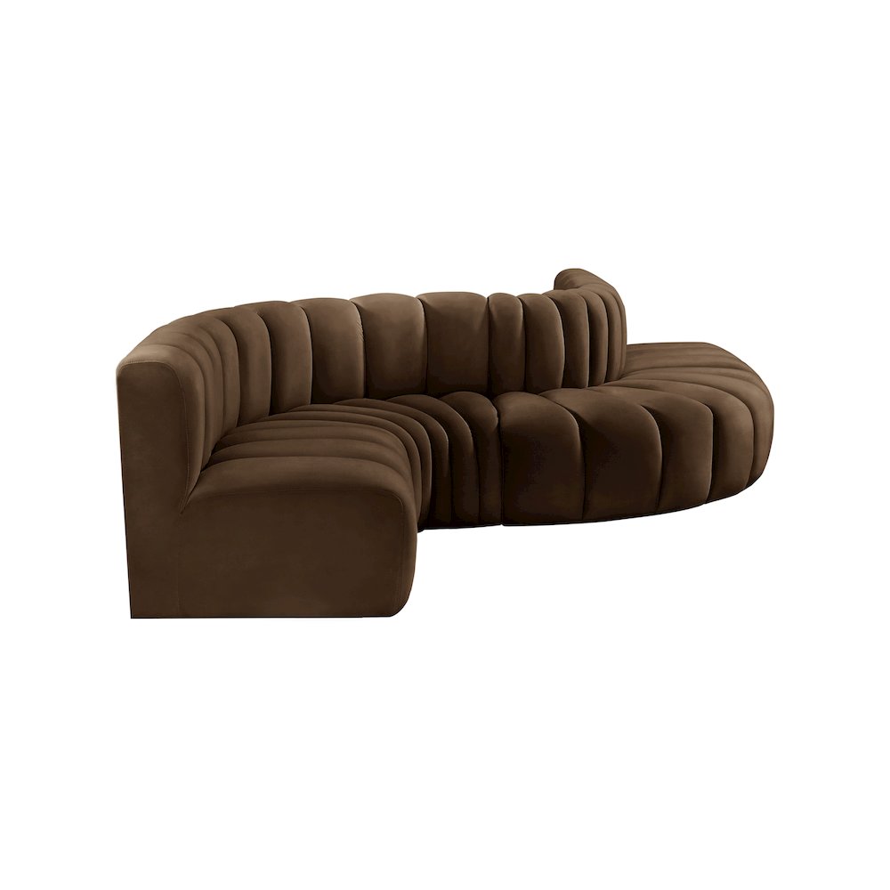 Arc Brown Velvet Modular Sofa