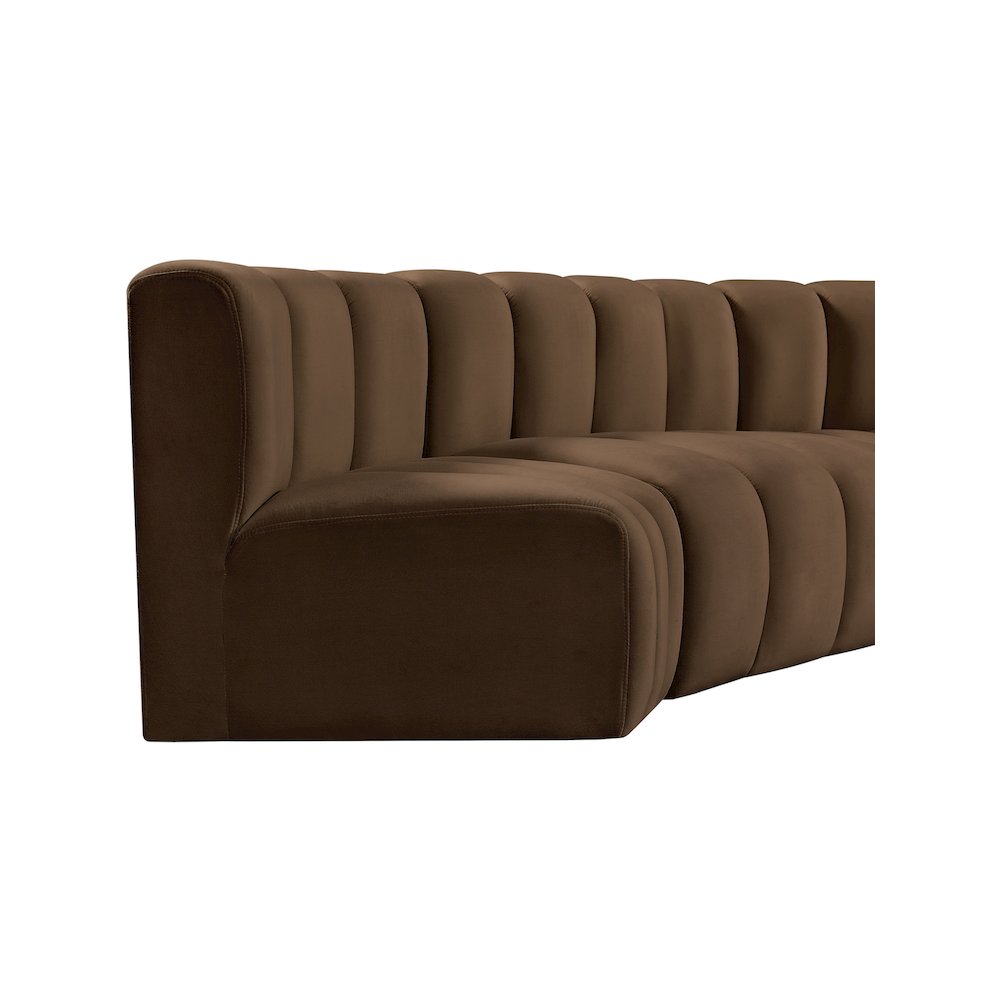 Arc Brown Velvet Modular Sofa