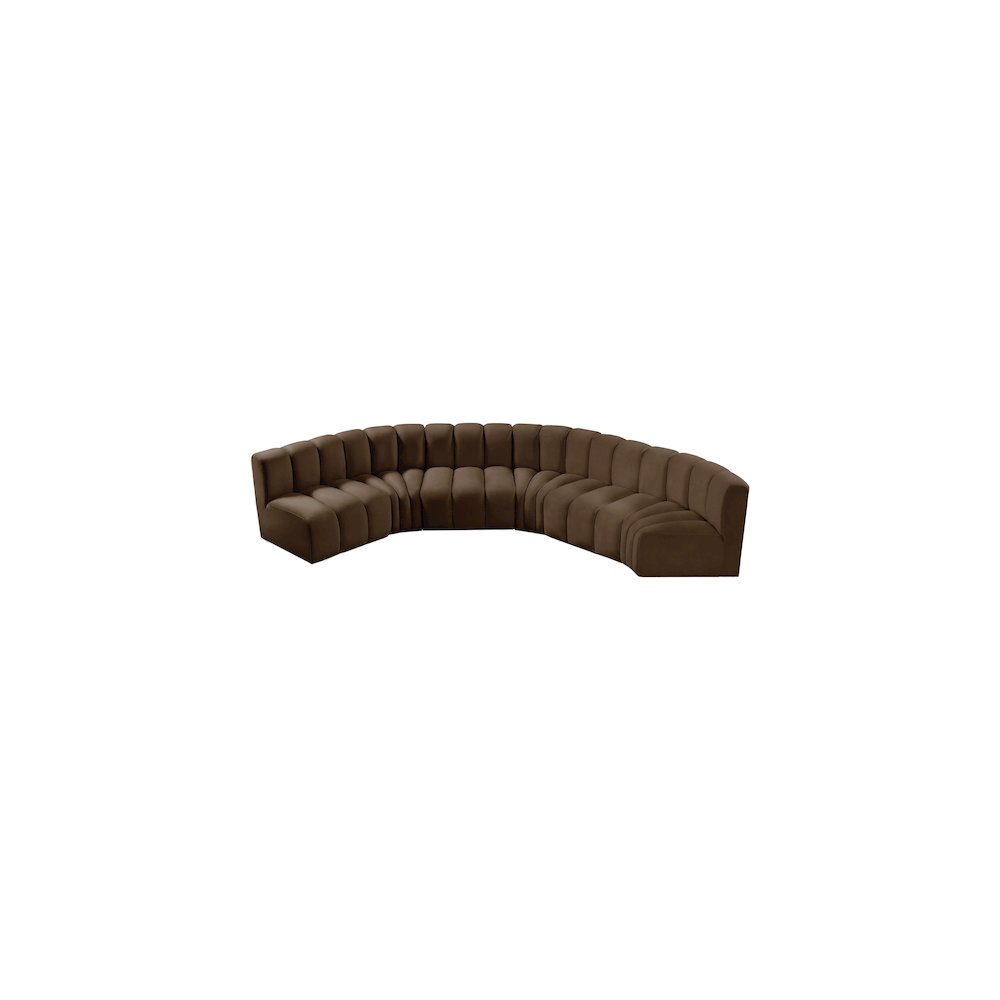 Arc Brown Velvet Modular Sofa