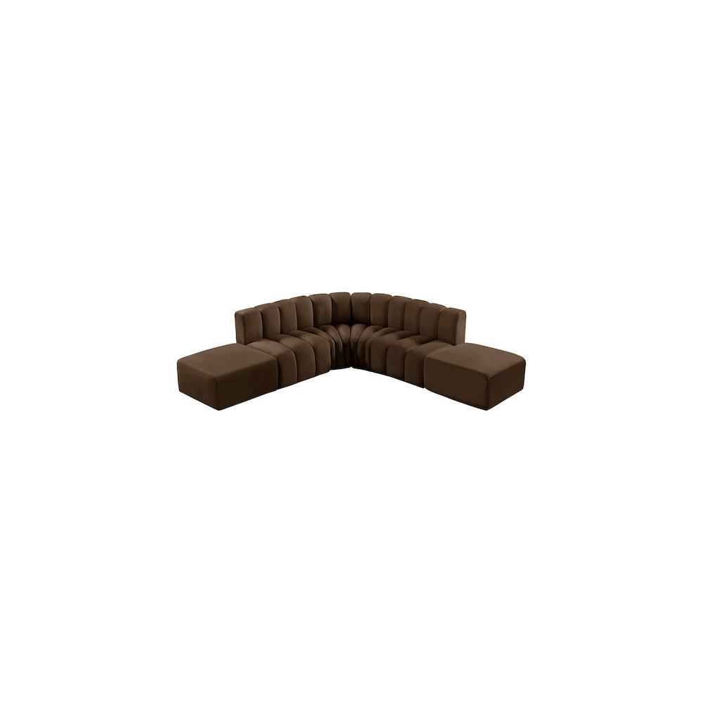 Arc Brown Velvet Modular Sofa