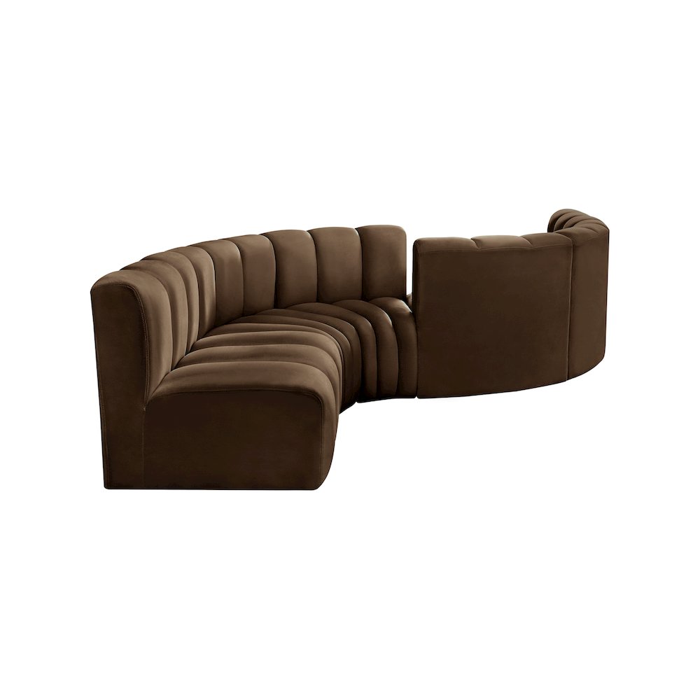 Arc Brown Velvet Modular Sofa