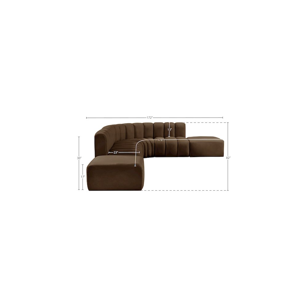 Arc Brown Velvet Modular Sofa