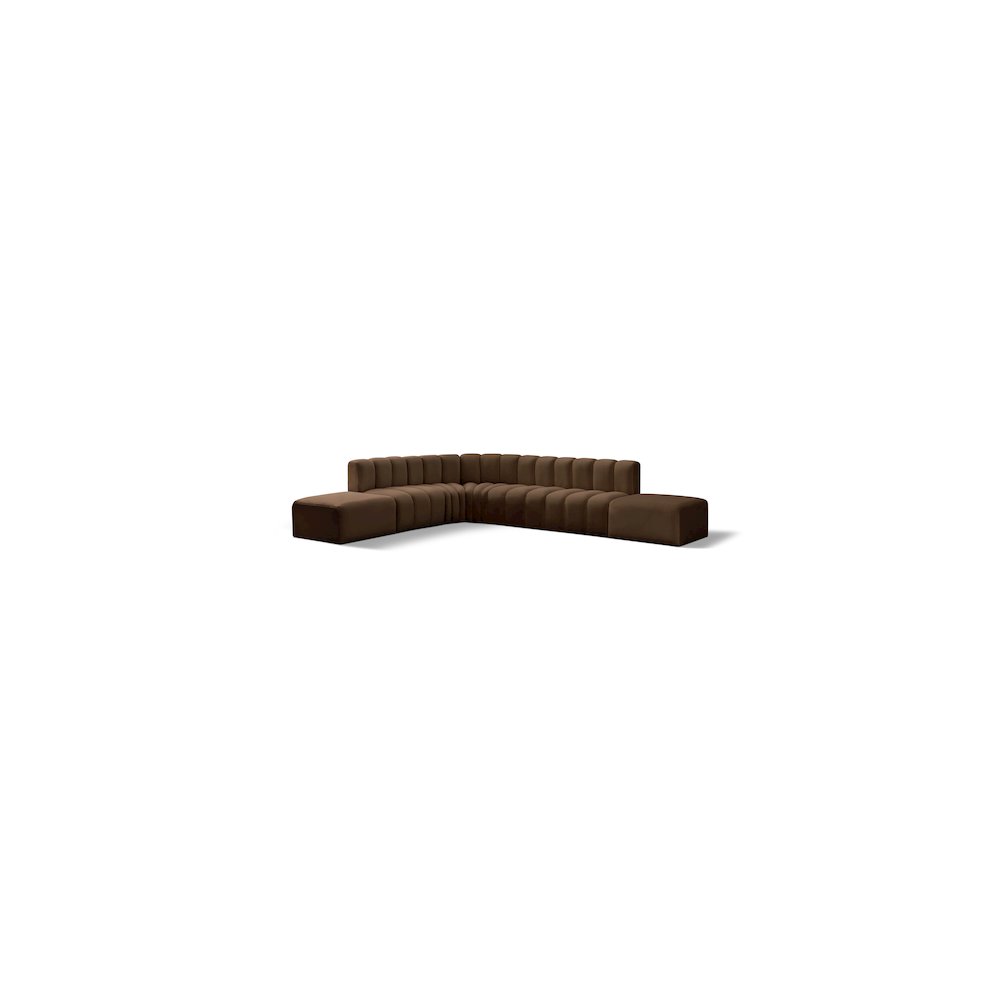 Arc Brown Velvet Modular Sofa