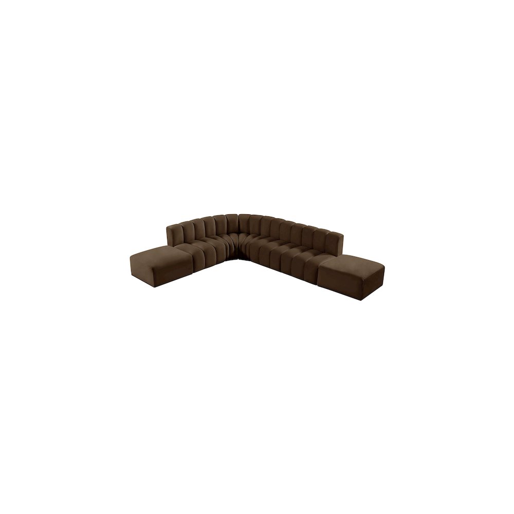 Arc Brown Velvet Modular Sofa