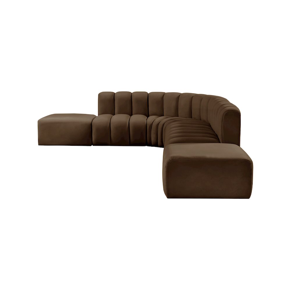 Arc Brown Velvet Modular Sofa