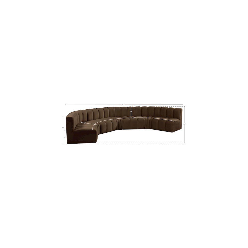 Arc Brown Velvet Modular Sofa
