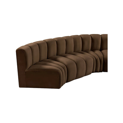 Arc Brown Velvet Modular Sofa