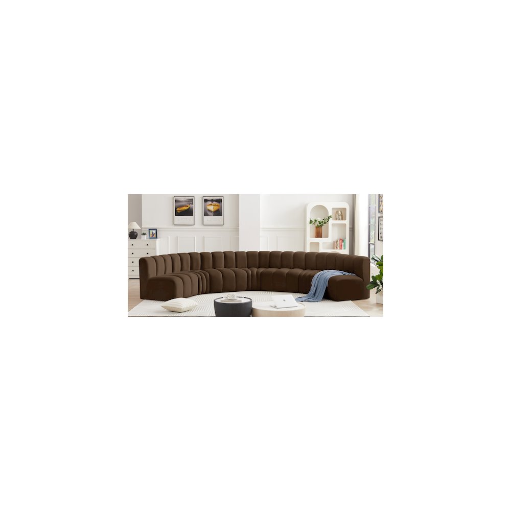 Arc Brown Velvet Modular Sofa