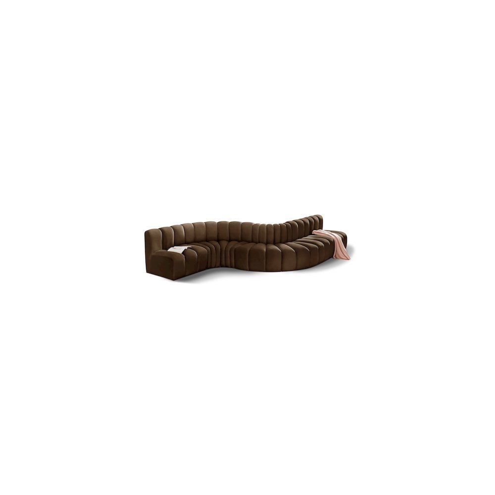 Arc Brown Velvet Modular Sofa