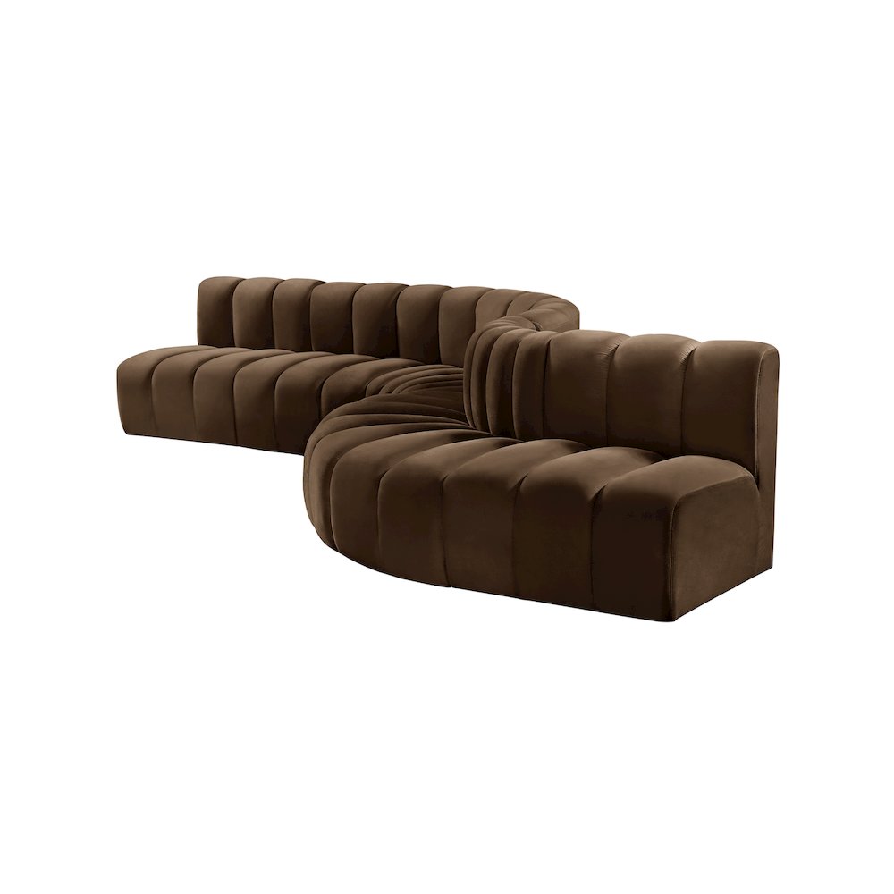 Arc Brown Velvet Modular Sofa