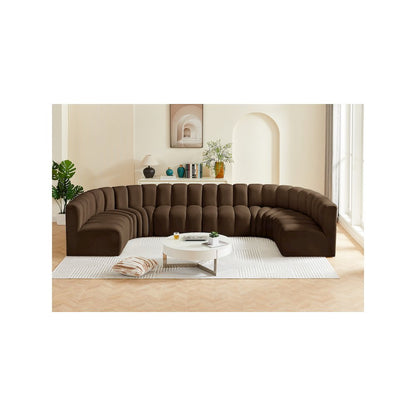 Arc Brown Velvet Modular Sofa