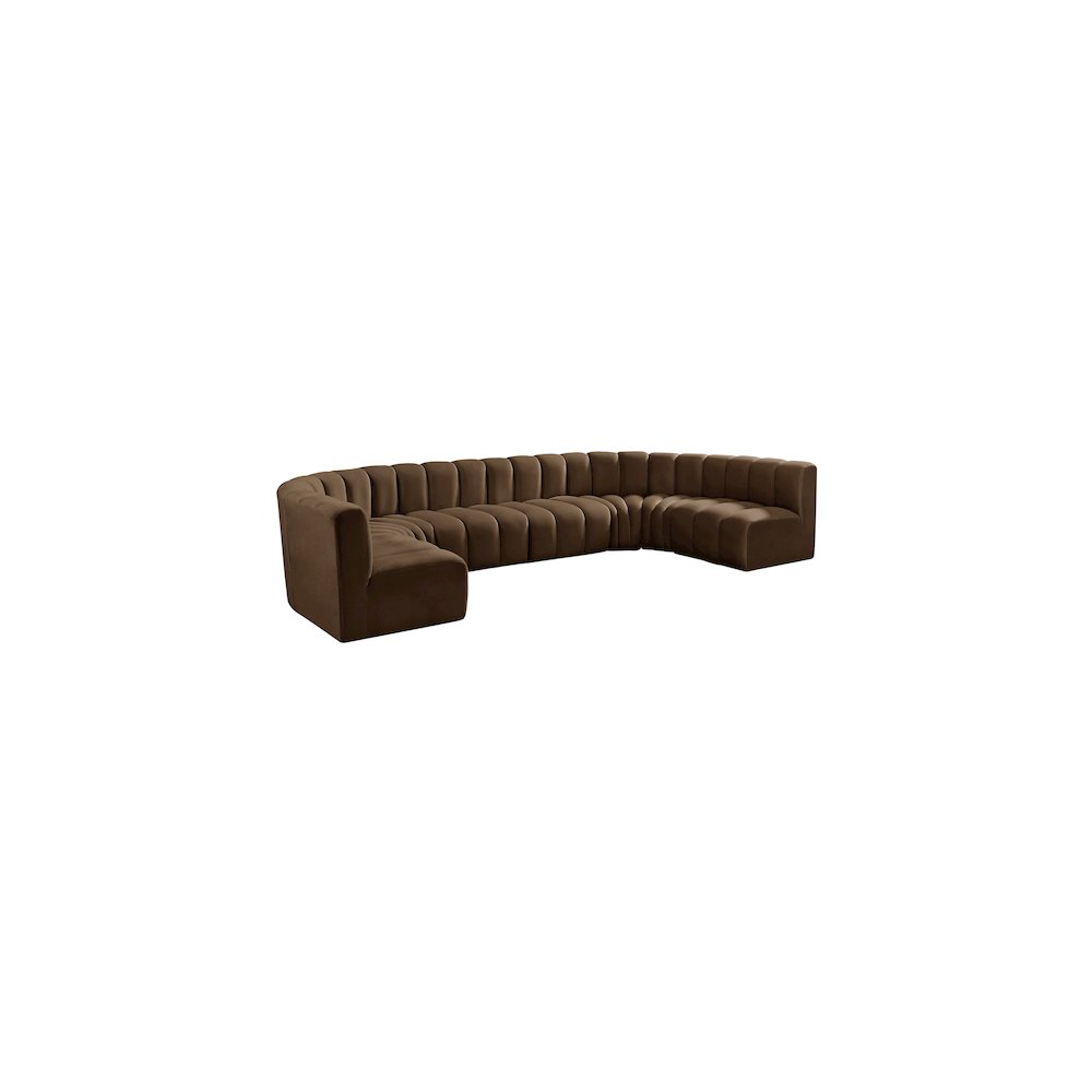 Arc Brown Velvet Modular Sofa