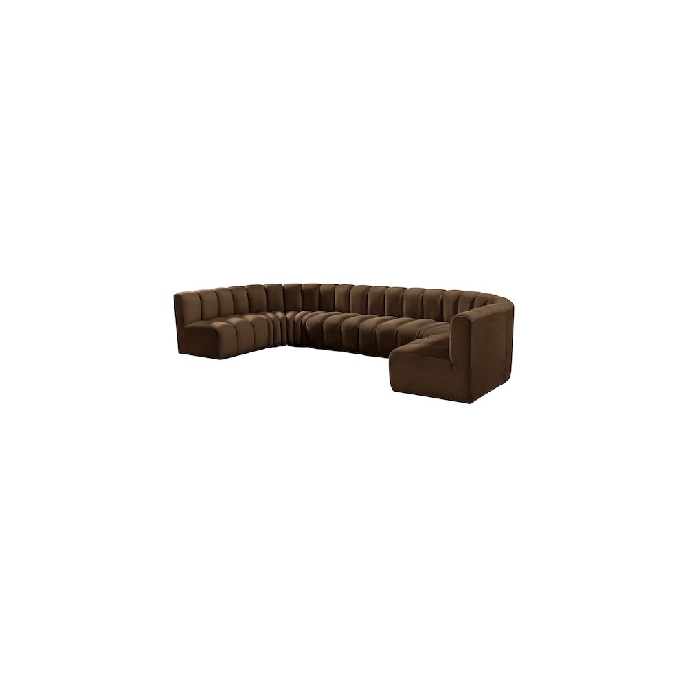 Arc Brown Velvet Modular Sofa