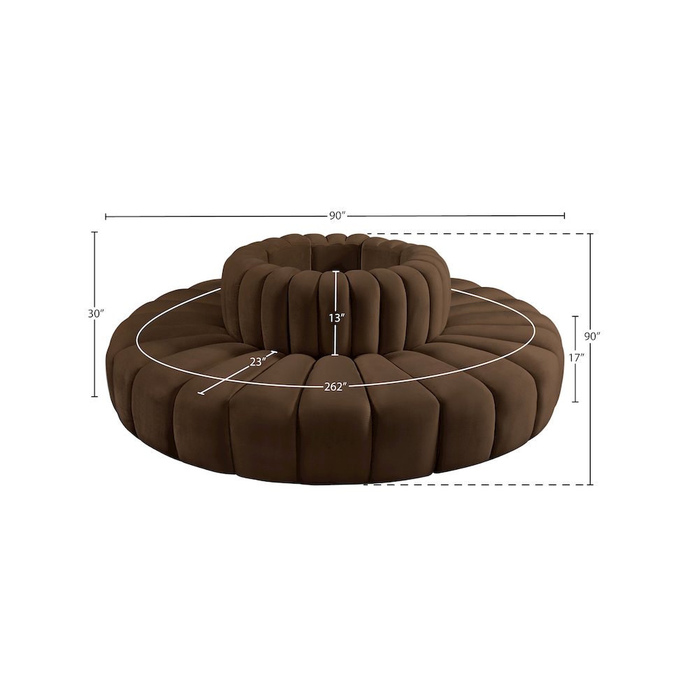 Arc Brown Velvet Modular Sofa
