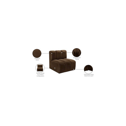 Arc Brown Velvet Straight Chair