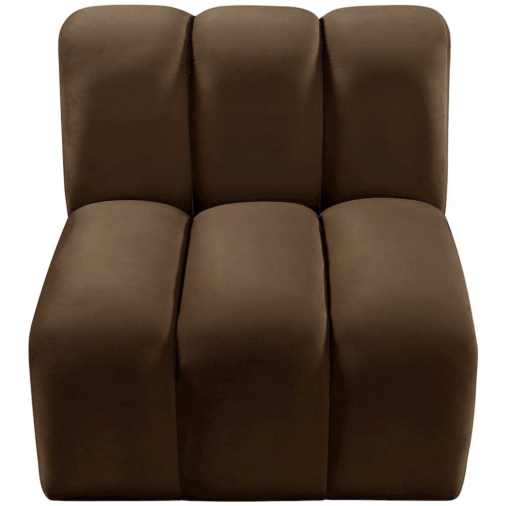Arc Brown Velvet Straight Chair