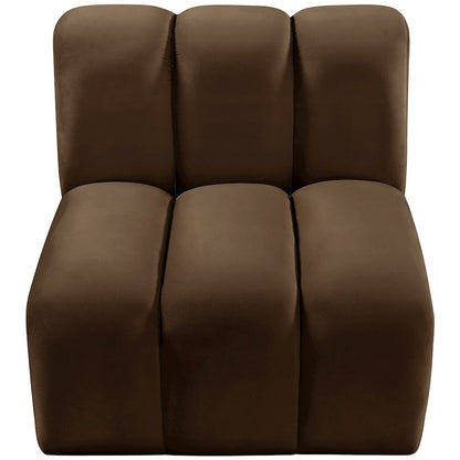 Arc Brown Velvet Straight Chair