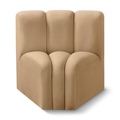Arc Camel Velvet Curved Corner