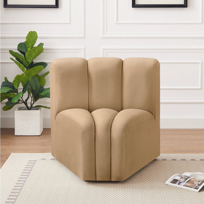 Arc Camel Velvet Curved Corner
