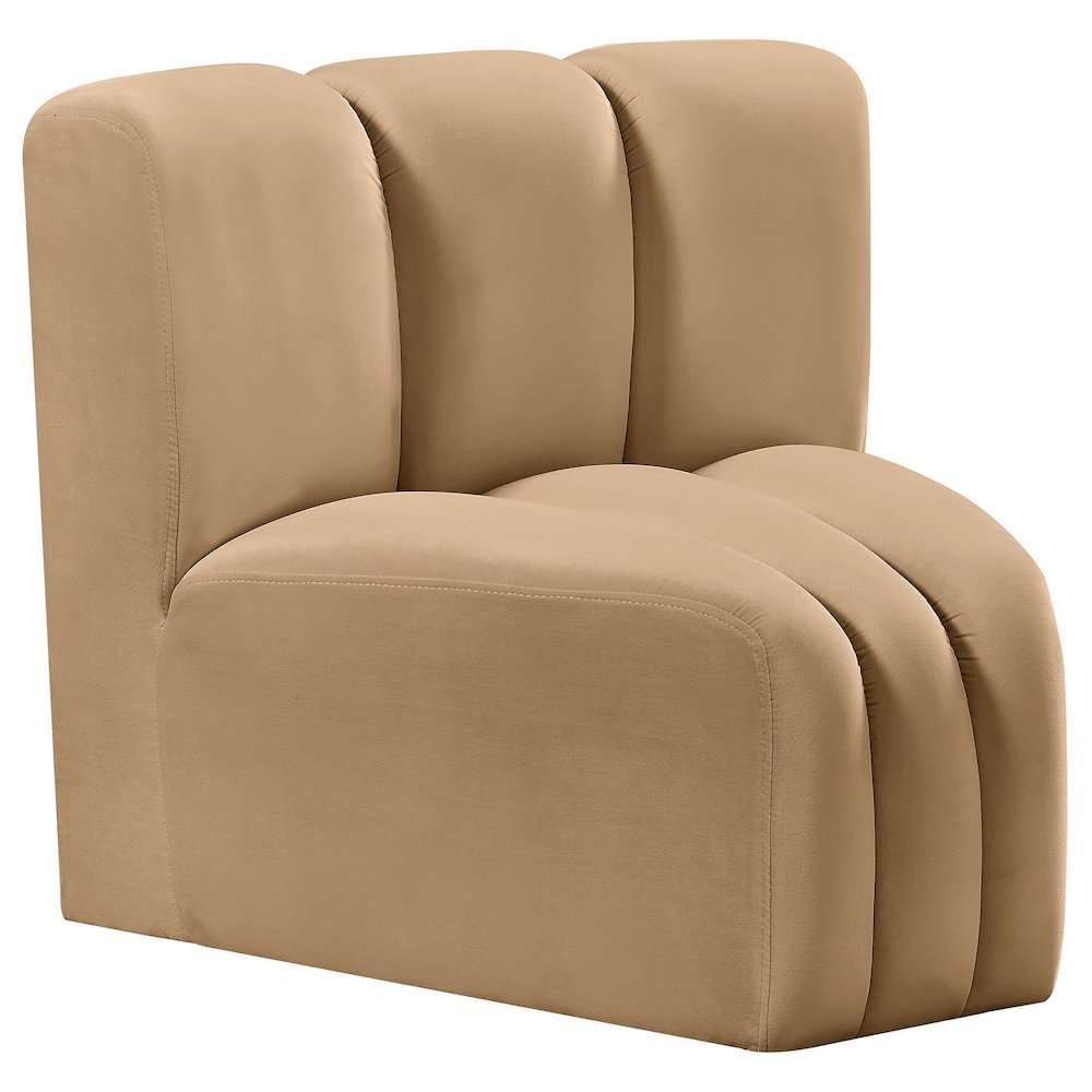 Arc Camel Velvet Curved Corner