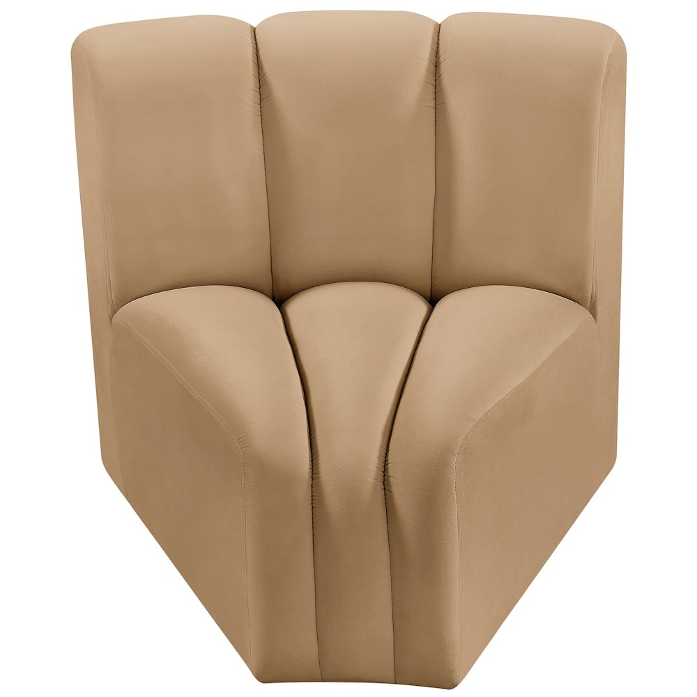 Arc Camel Velvet Curved Corner