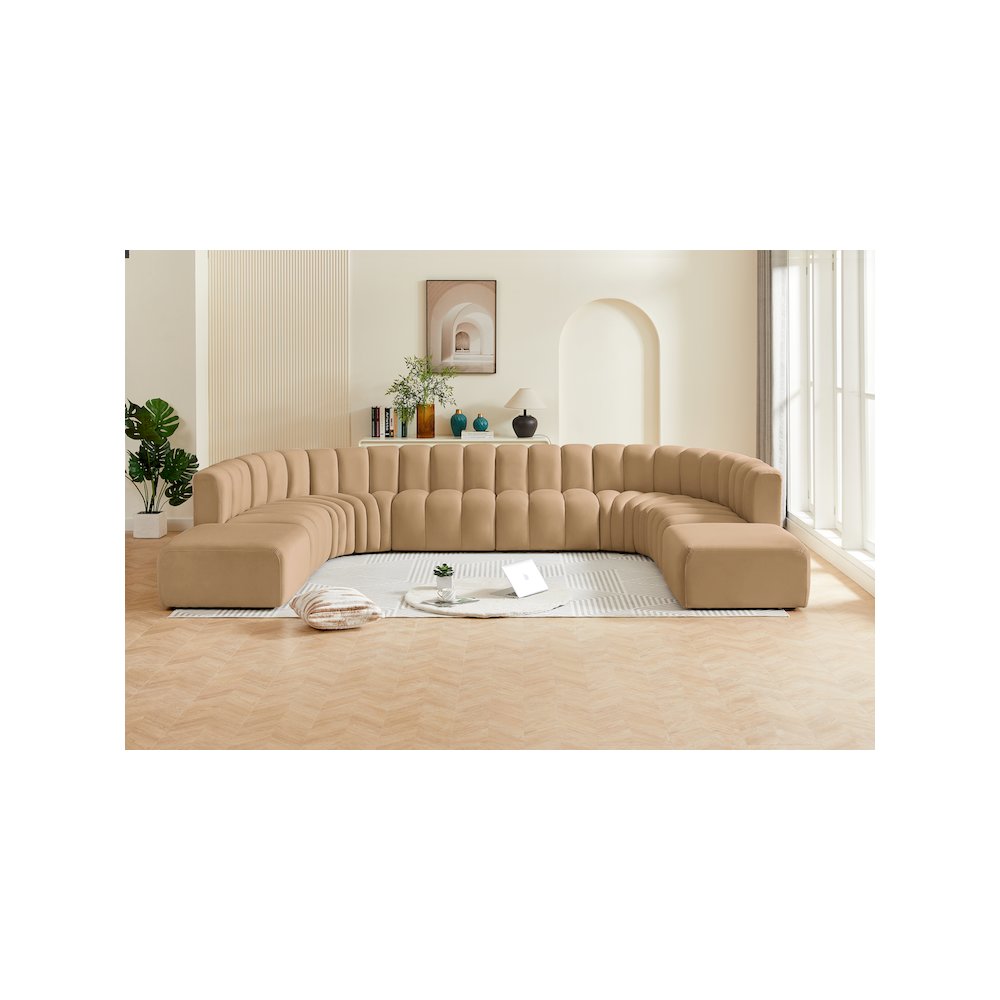 Arc Camel Velvet Modular Sofa