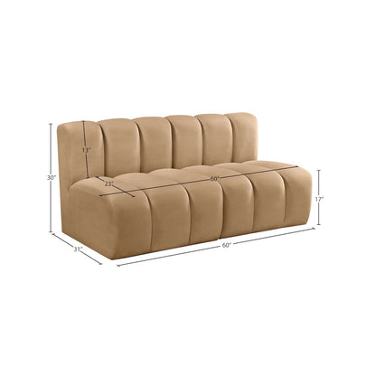 Arc Camel Velvet Modular Sofa