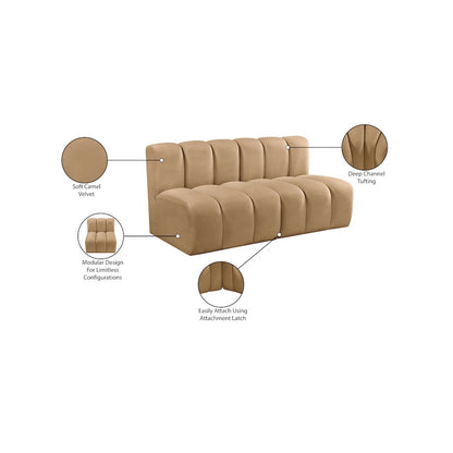 Arc Camel Velvet Modular Sofa