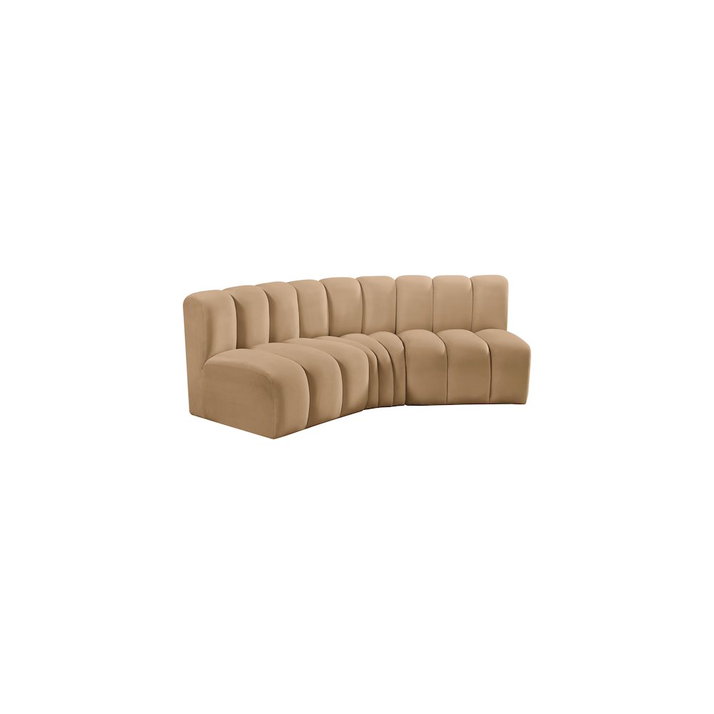 Arc Camel Velvet Modular Sofa