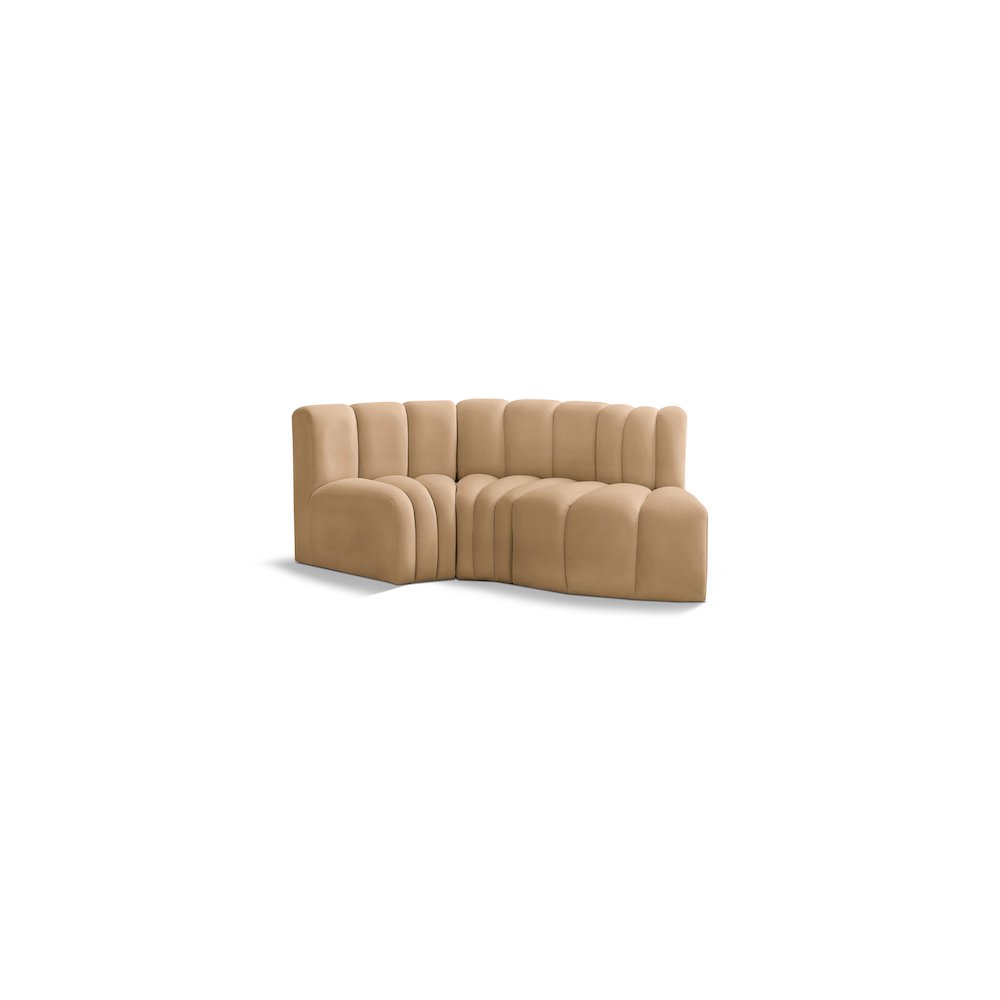 Arc Camel Velvet Modular Sofa