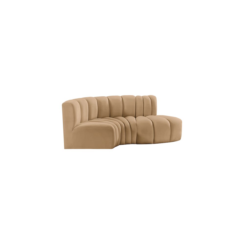 Arc Camel Velvet Modular Sofa