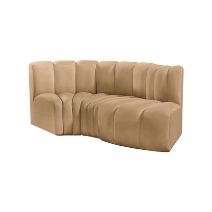 Arc Camel Velvet Modular Sofa