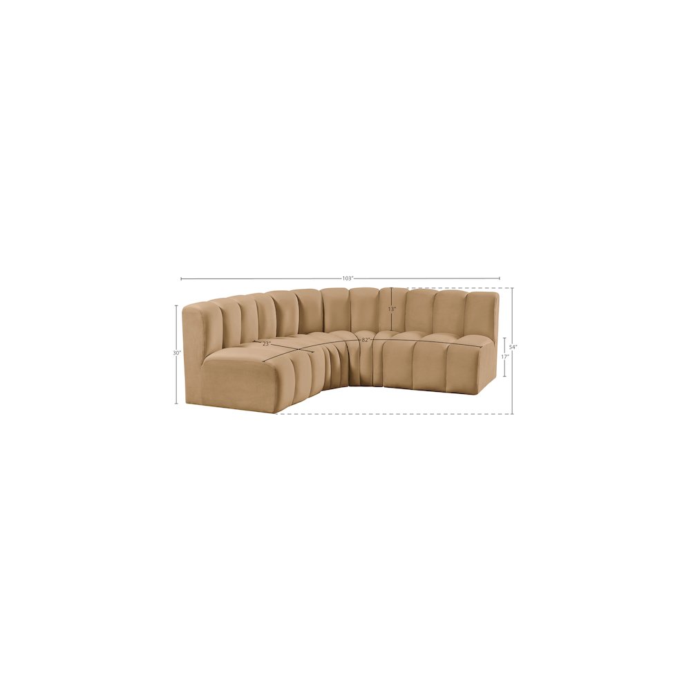 Arc Camel Velvet Modular Sofa