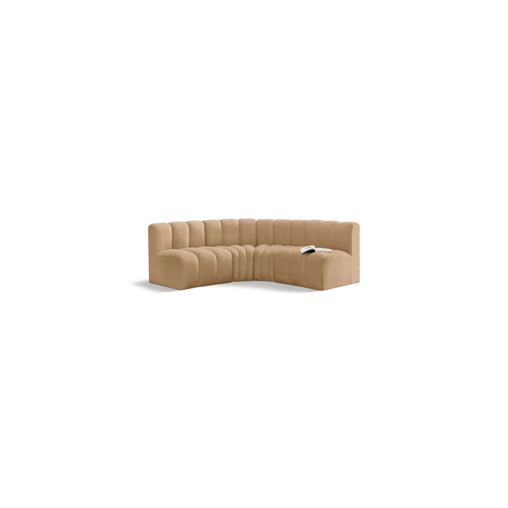 Arc Camel Velvet Modular Sofa