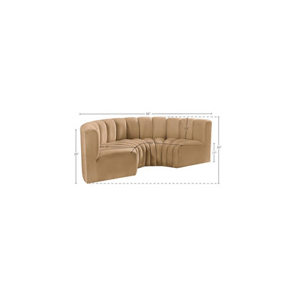 Arc Camel Velvet Modular Sofa