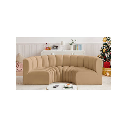 Arc Camel Velvet Modular Sofa