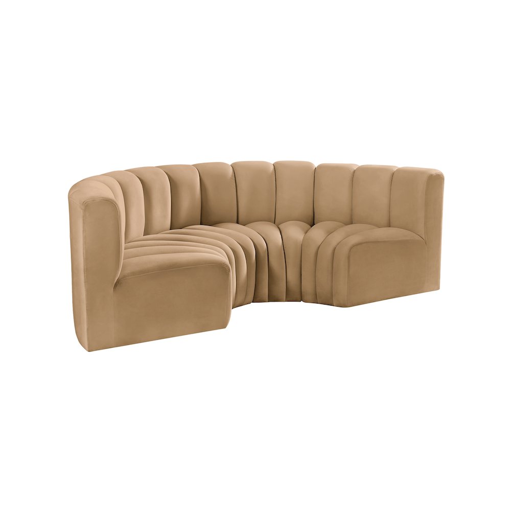 Arc Camel Velvet Modular Sofa