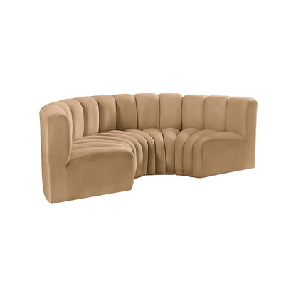 Arc Camel Velvet Modular Sofa