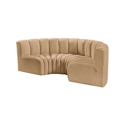 Arc Camel Velvet Modular Sofa