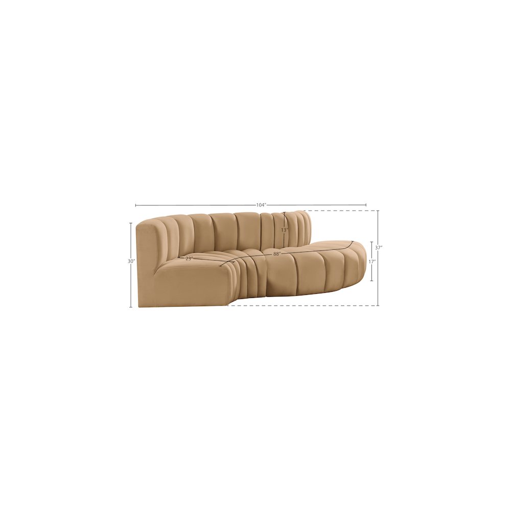 Arc Camel Velvet Modular Sofa