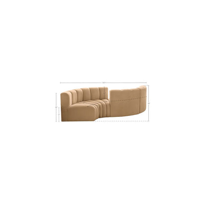 Arc Camel Velvet Modular Sofa