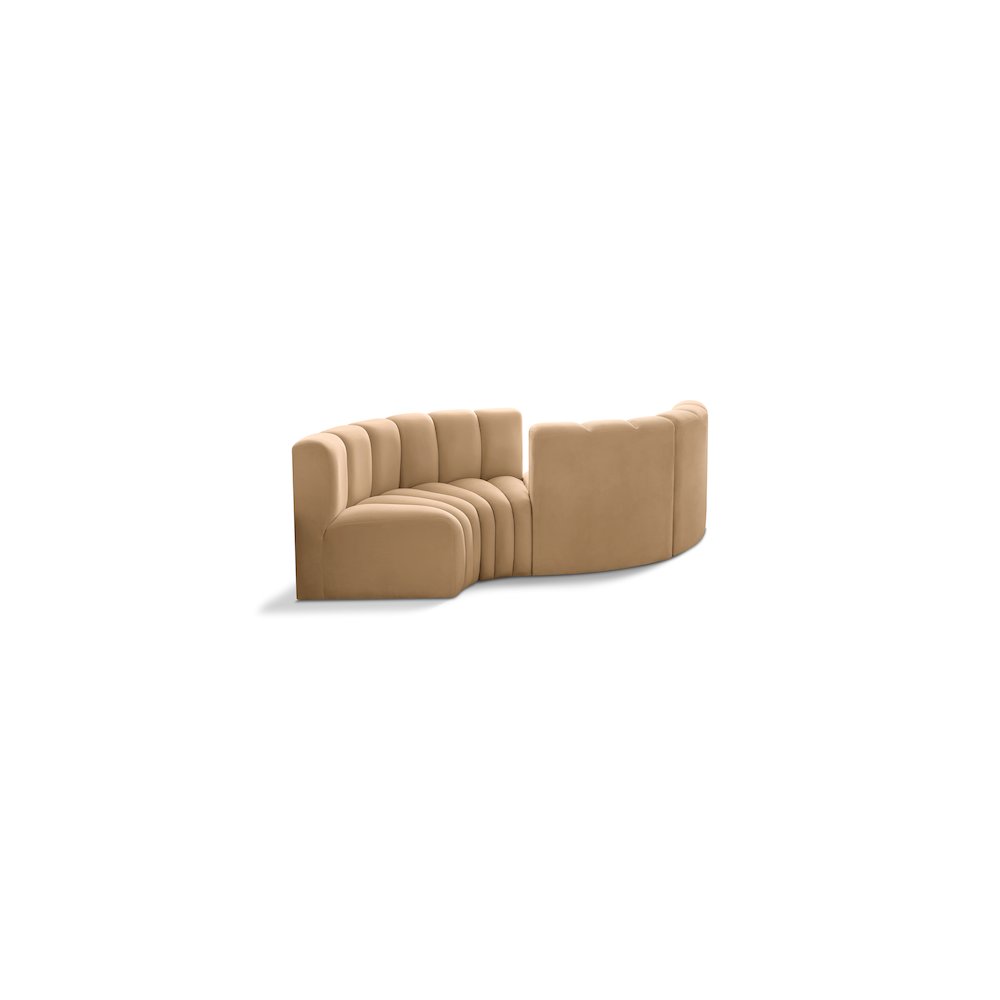 Arc Camel Velvet Modular Sofa
